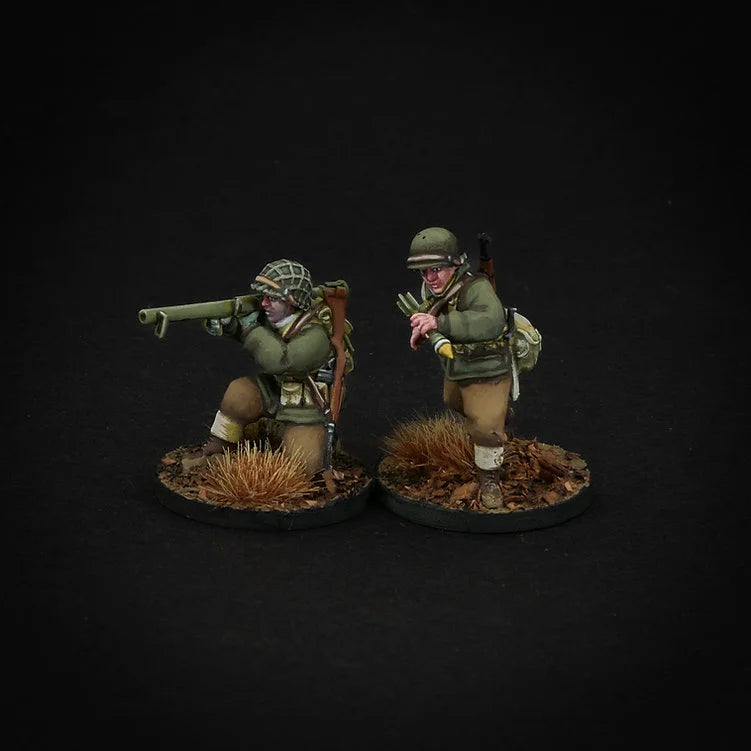 Équipe antichar US Army hiver 28mm avec Bazooka en résine par RKX Miniatures.