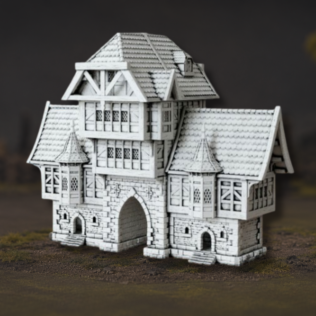 Gildengrund Gatehouse, porte de ville médiévale 28-32 mm pour table Mordheim et wargame fantasy