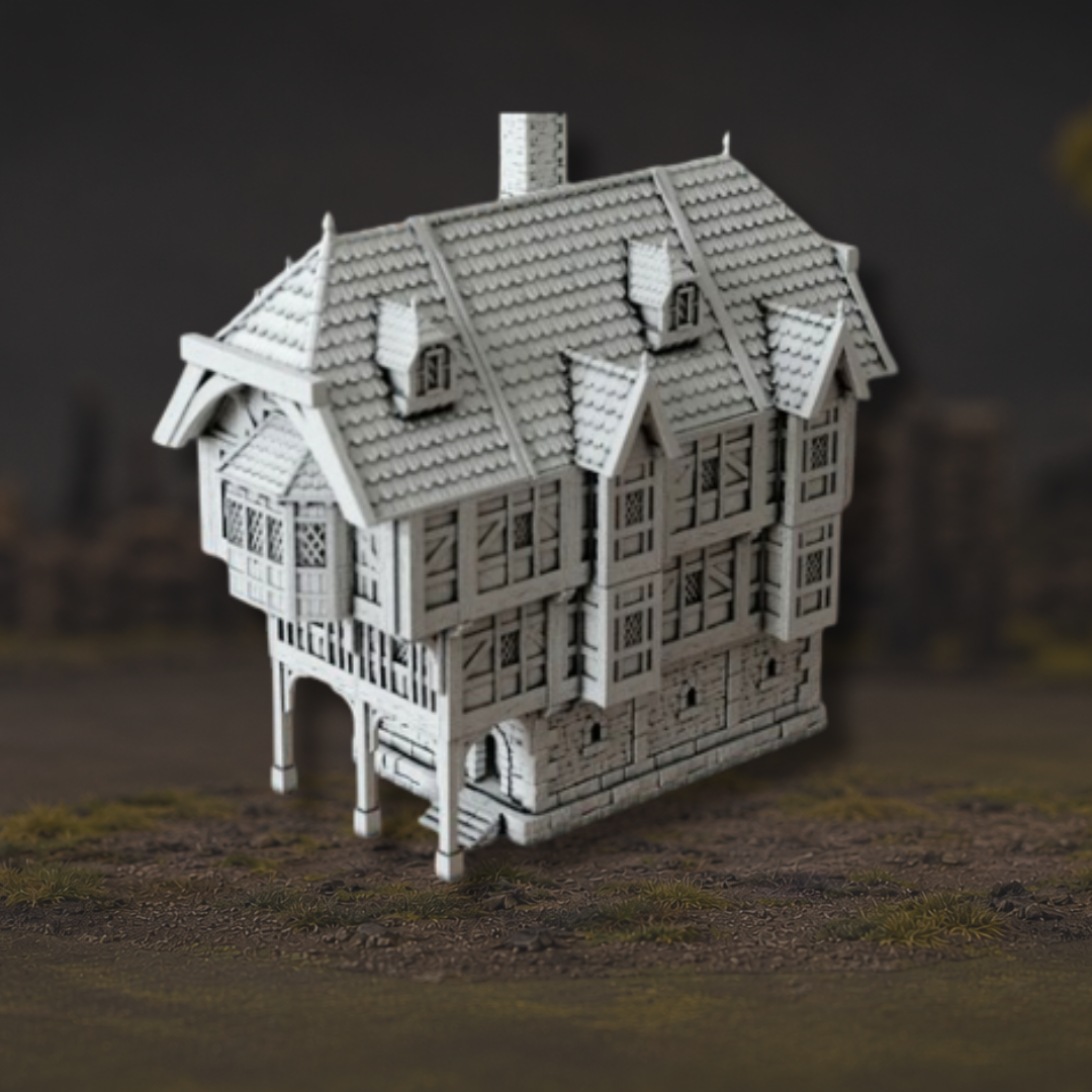 Gildengrund Merchant House I, maison de marchand médiévale 28-32 mm pour table Mordheim