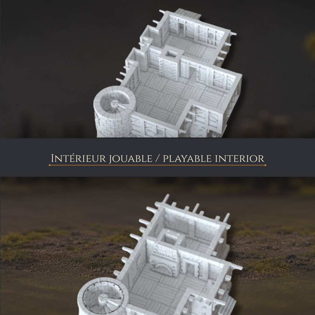 Intérieur jouable de la Gildengrund Townhouse III pour Mordheim et jeux de figurines 28-32 mm
