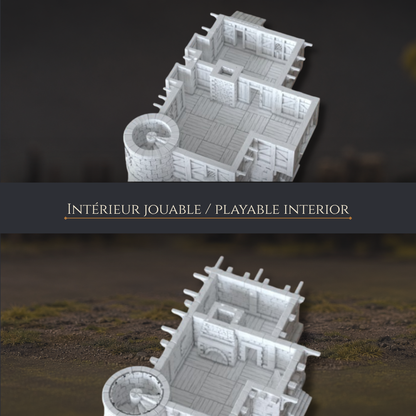 Intérieur jouable de la Gildengrund Townhouse III pour Mordheim et jeux de figurines 28-32 mm