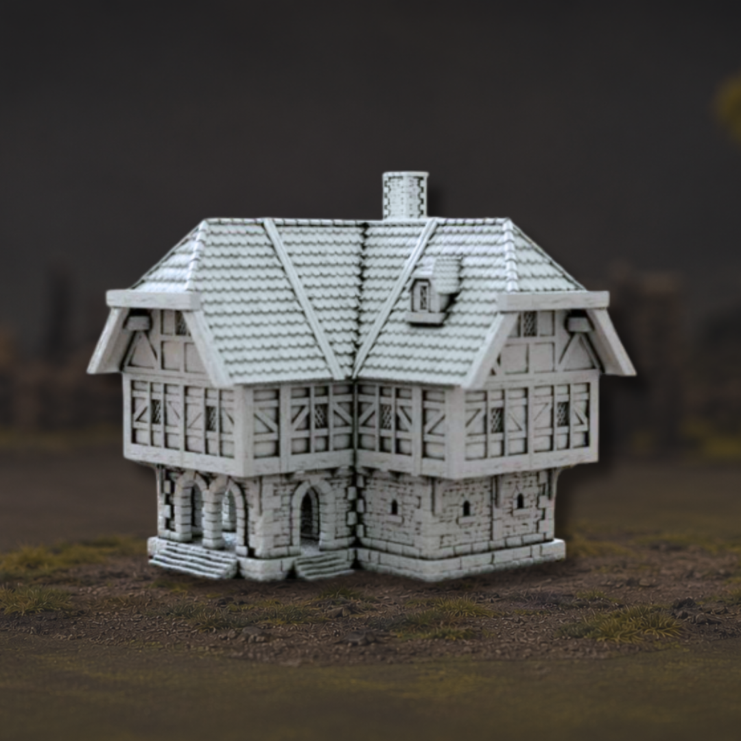 Gildengrund Townhouse, maison à colombages médiévale pour décor Mordheim et wargame fantasy
