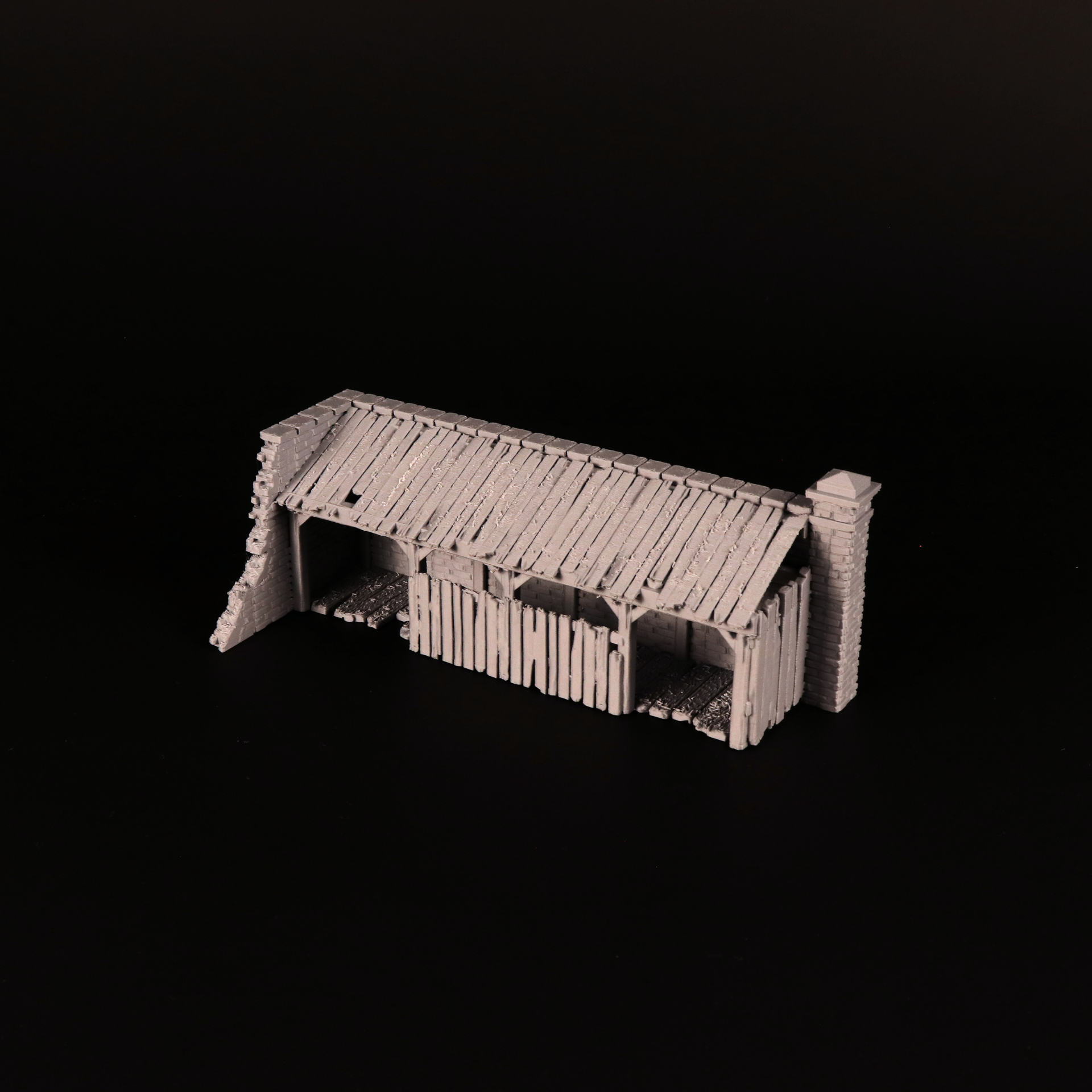 Annexe détruite de la Large Ruined House pour table de jeu historique en 28 mm
