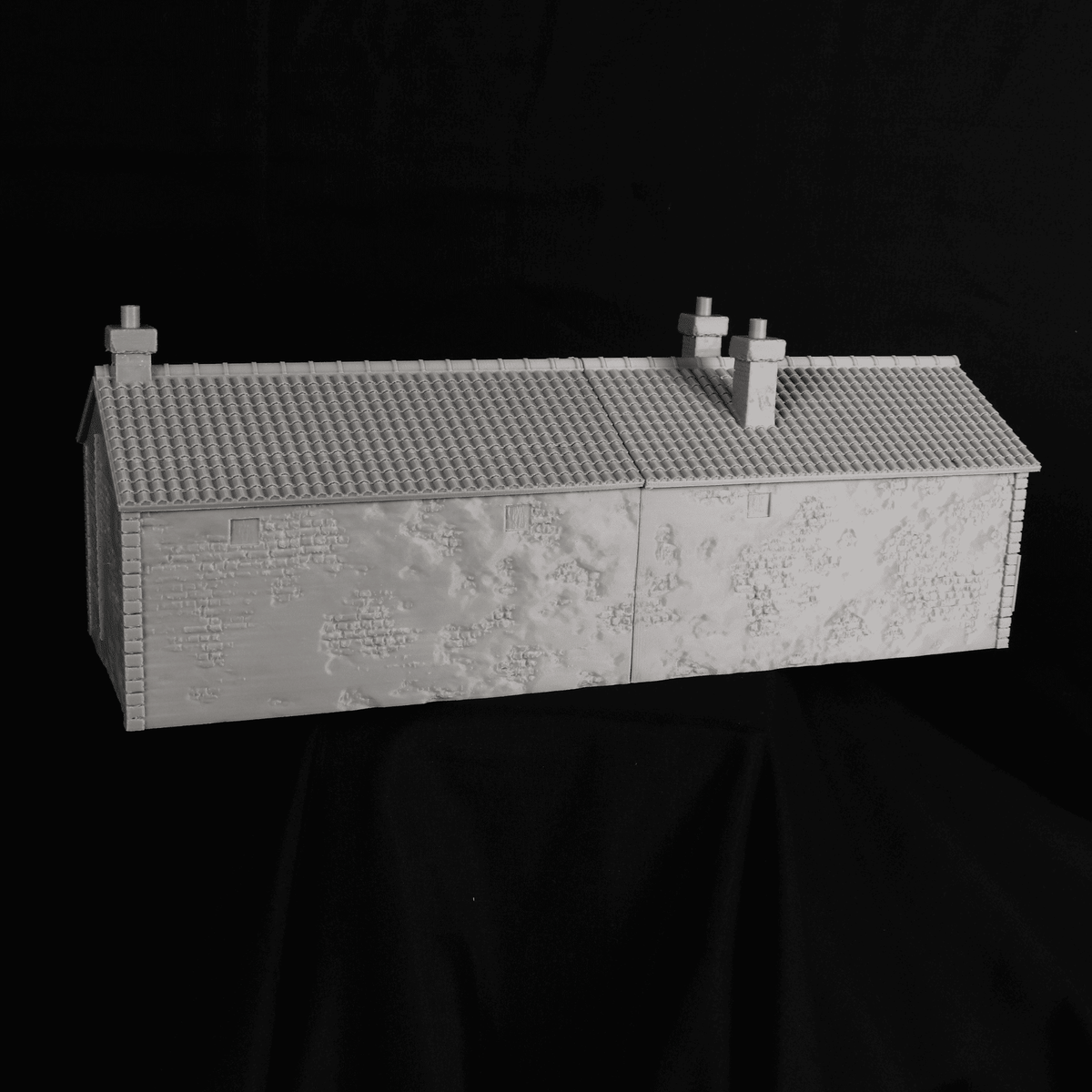 Large Stable 28 mm, grande étable en pierre pour Bolt Action et wargame historique WW2