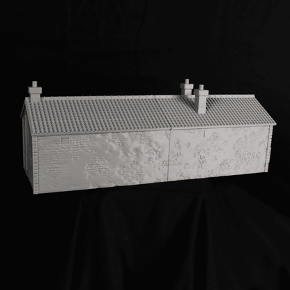 Large Stable 28 mm, grande étable en pierre pour Bolt Action et wargame historique WW2