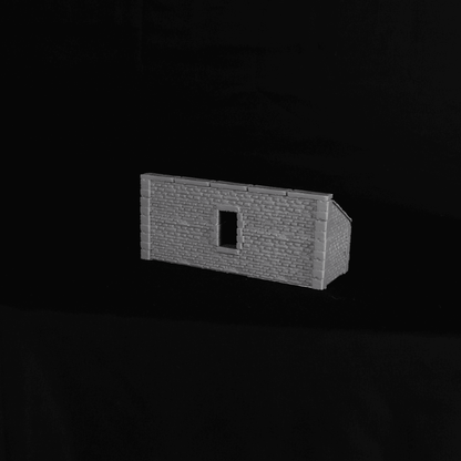 Vue intérieure du Little Farm Shed, petit abri agricole pour ferme et table Normandie WW2 en 28 mm