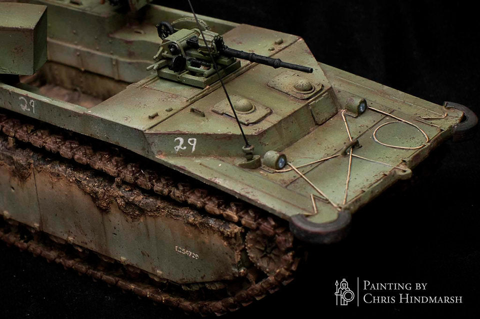 Détail de la coque et de l'armement du LVT(A)-4 (Polsten) RKX Miniatures.