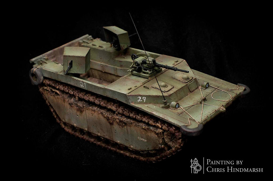 Véhicule amphibie LVT(A)-4 (Polsten) de RKX Miniatures en résine 28 mm compatible avec Bolt Action, Chain of Command, Battlegroup et autres jeux de figurines historiques.
