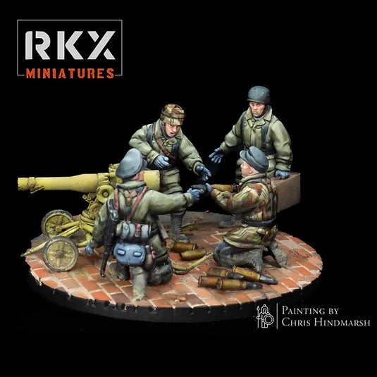 Canon sans recul LG40 Fallschirmjäger pour Bolt Action, équipe d'artillerie légère parachutiste allemande, figurines en résine impression 3D échelle 28mm 1/56 peintes par Chris Hindmarsh