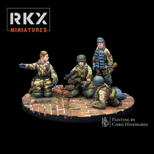 Équipe de soutien MMG Team allemande MG34 pour Bolt Action, figurines issues d'impression 3D haute résolution 28mm, peinture historique Chris Hindmarsh, wargame Seconde Guerre mondiale.