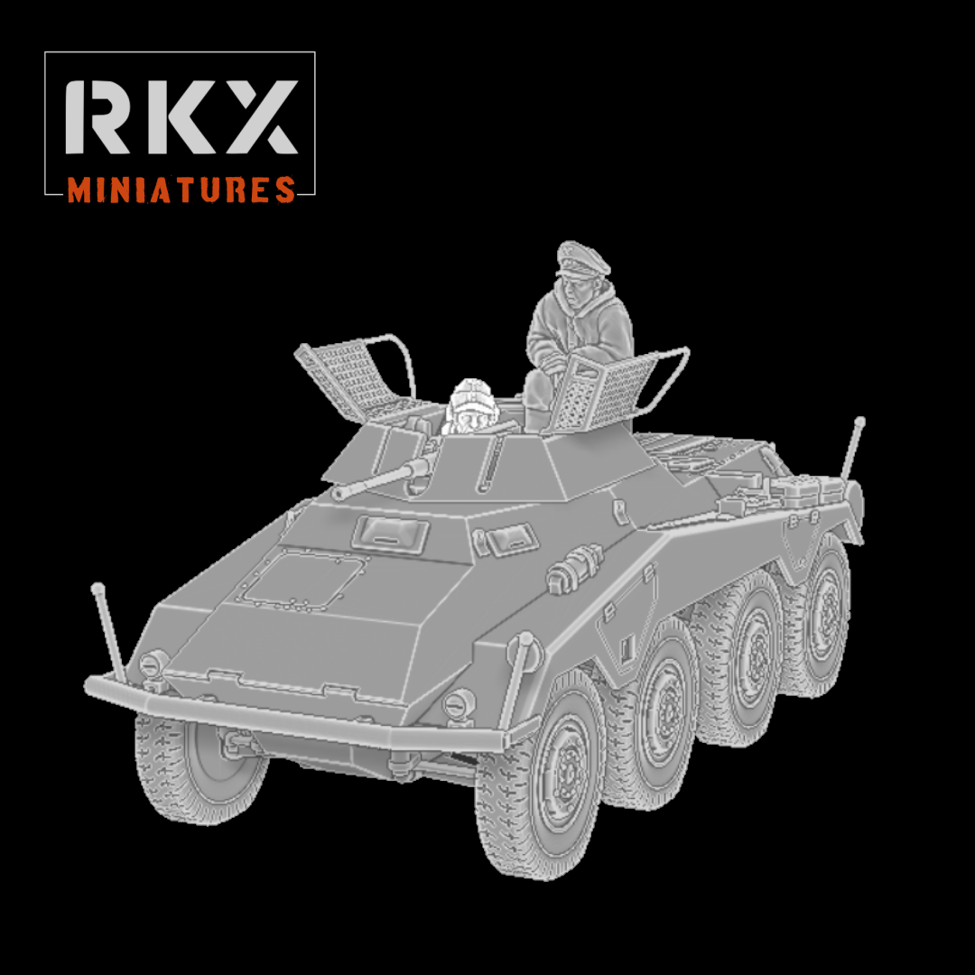 Autoblindée lourde Sd.Kfz. 234/1 avec canon de 2cm, véhicule de reconnaissance allemand 8-rad pour Bolt Action, blindé en résine impression 3D échelle 28mm 1/56.