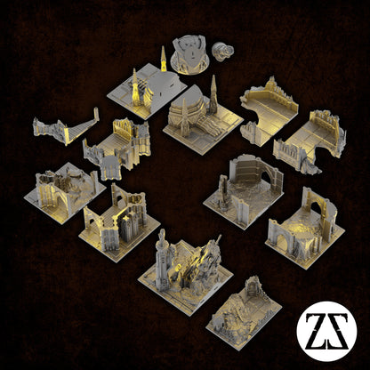 Ruines gothiques Warhammer 40K V11 pour table de jeu compétitive