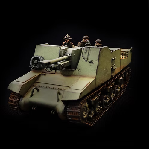Vue latérale du Sexton 25-pounder 28 mm RKX Miniatures