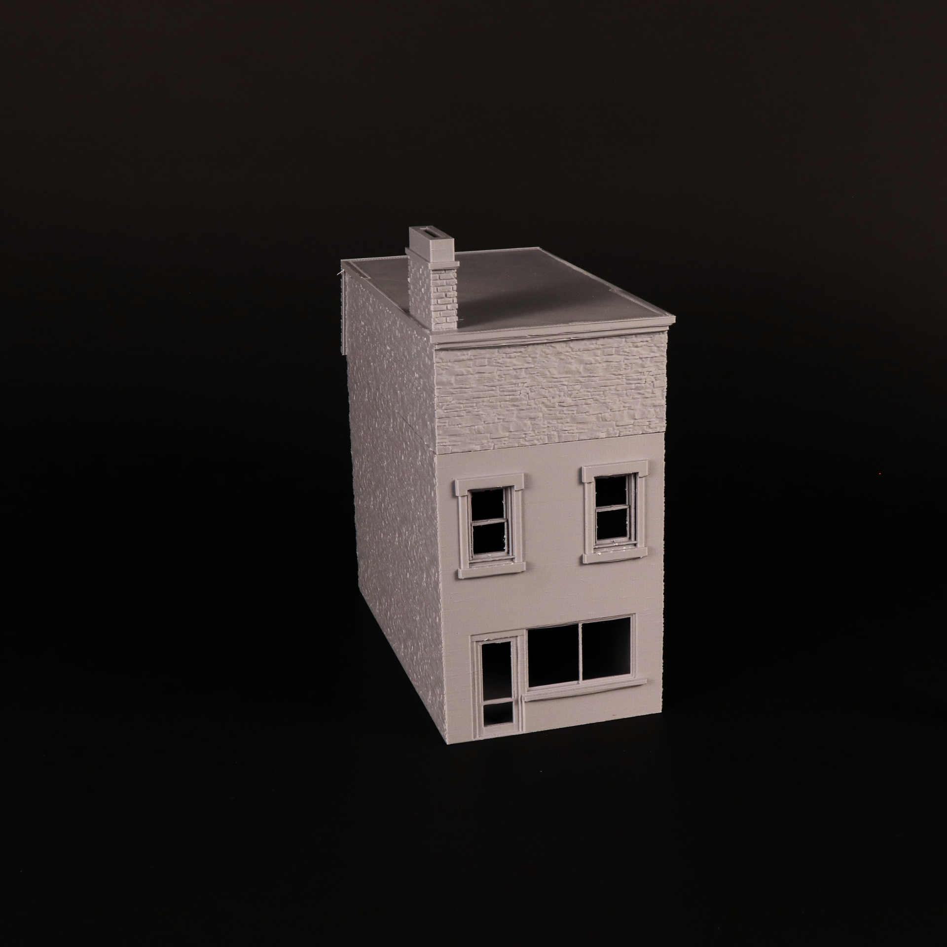 Vue arrière de la Shop House, bâtiment civil avec boutique pour wargame historique en 28 mm