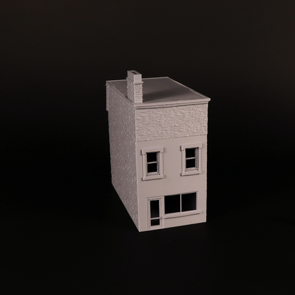 Vue arrière de la Shop House, bâtiment civil avec boutique pour wargame historique en 28 mm