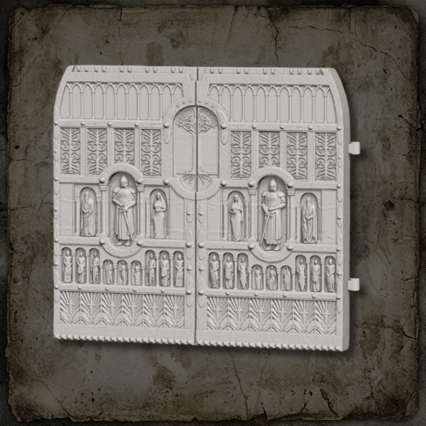 Détail de la porte extérieure en résine haute définition de l'entrée principale de la Citadelle